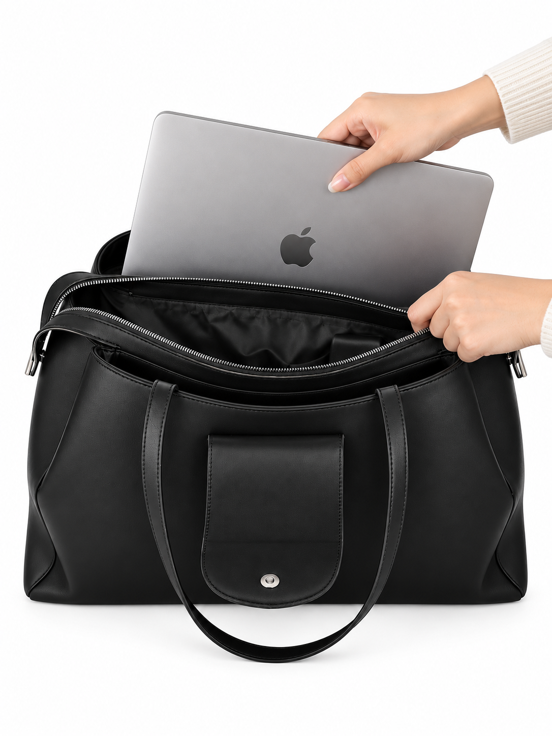 The Leather Frame Tote Bag is made to move through the day with you.